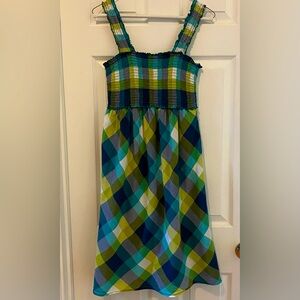 Maternity Smocked Plaid Sundress size M